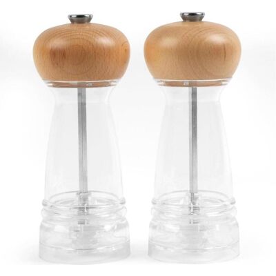 Salter BW12949BEU7 Harper Mill Set Beechwood, Pfeffermühle + Salzmühle, Transparent Salter BW12949BEU7 Harper Mill Set Beechwood, Pfeffermühle + Salzmühle, Transparent