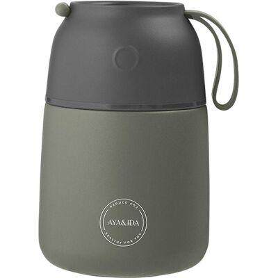 Aya & Ida - Foodie - Thermosfles - Voedselcontainer - 500ml - TROPICAL GREEN (A9034), Lunchbox, Grün Aya & Ida - Foodie - Thermosfles - Voedselcontainer - 500ml - TROPICAL GREEN (A9034), Lunchbox, Grün