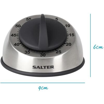 Salter 338 SSBKXR15 Stainless Steel Mechanical Timer, Küchentimer, Schwarz Salter 338 SSBKXR15 Stainless Steel Mechanical Timer, Küchentimer, Schwarz