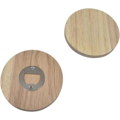 Playwood Holzflaschenöffner rund, 9,5cm, Flaschenöffner, Braun Playwood Holzflaschenöffner rund, 9,5cm, Flaschenöffner, Braun
