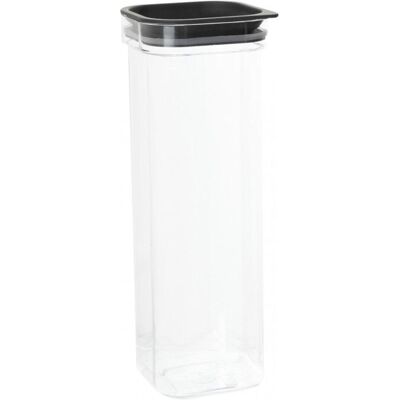 Plast team Trockenvorratsdose Hamburg, 1,7 Liter,quadratisch, Vorratsbehälter, Schwarz, Transparent Plast team Trockenvorratsdose Hamburg, 1,7 Liter,quadratisch, Vorratsbehälter, Schwarz, Transparent