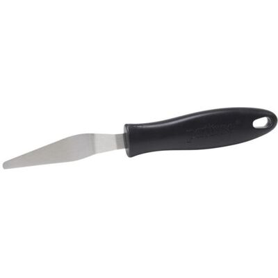 Patisse Palettenmesser gebogen Edelstahl Kunststoffgriff 25 cm, Cake Design Utensilien, Schwarz, Silber Patisse Palettenmesser gebogen Edelstahl Kunststoffgriff 25 cm, Cake Design Utensilien, Schwarz, Silber