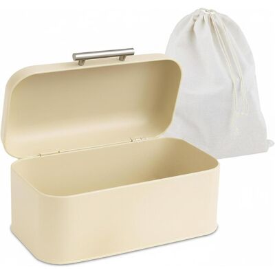 Relaxdays Brotkasten mit Deckel und Brotbeutel, Brotaufbewahrung, Beige Relaxdays Brotkasten mit Deckel und Brotbeutel, Brotaufbewahrung, Beige