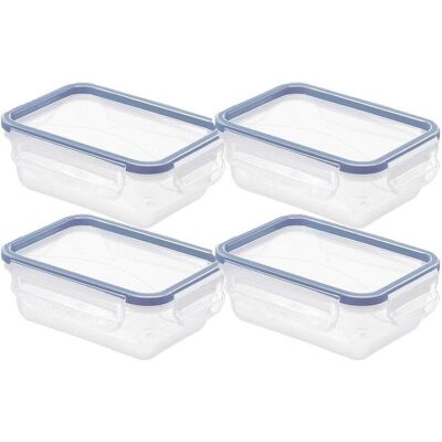 Rotho Set Kühlschrankdose 4 tlg. 0.5 l CLIC & horizon blue, Vorratsbehälter, Blau, Transparent Rotho Set Kühlschrankdose 4 tlg. 0.5 l CLIC & horizon blue, Vorratsbehälter, Blau, Transparent