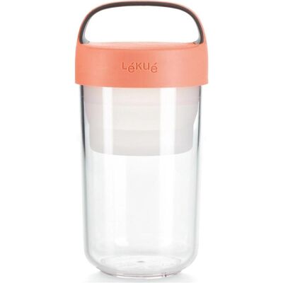 Lékué Jar To Go korall, gross 60 cl, Ø9.2 cm H 18.8 cm, Lunchbox, Orange Lékué Jar To Go korall, gross 60 cl, Ø9.2 cm H 18.8 cm, Lunchbox, Orange