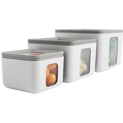Blim Plus Vorratsdosen Set Quadro Combo XS-S-M PEEK BOX Collection, Vorratsbehälter, Transparent, Weiss Blim Plus Vorratsdosen Set Quadro Combo XS-S-M PEEK BOX Collection, Vorratsbehälter, Transparent, Weiss