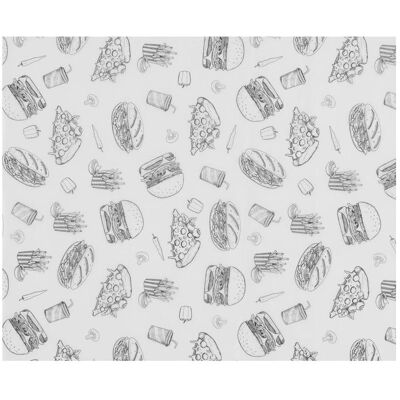 Hendi Einschlagpapier, fettdicht,, Fastfood-Muster, 500 Stk., 200x250mm, Lebensmittelverpackung, Mehrfarbig Hendi Einschlagpapier, fettdicht,, Fastfood-Muster, 500 Stk., 200x250mm, Lebensmittelverpackung, Mehrfarbig