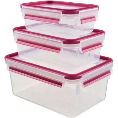 Emsa Frischhaltedosen 'Clip & Close' 3er Set, Vorratsbehälter, Pink Emsa Frischhaltedosen 'Clip & Close' 3er Set, Vorratsbehälter, Pink