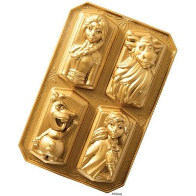 3x Nordic Ware Backform Frozen 4 Figuren, Backform, Gold 3x Nordic Ware Backform Frozen 4 Figuren, Backform, Gold