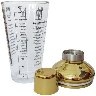 Alpina - Cocktailshaker - Glas - Golddeckel - Cocktail Shaker Alpina - Cocktailshaker - Glas - Golddeckel - Cocktail Shaker