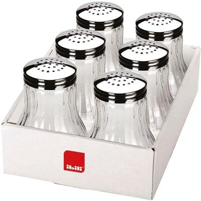 Ibili Set von 6 Käsespender Einfaches Dosieren von Käse, perfekt für Partys und Snacks, Pfeffermühle + Salzmühle, Weiss Ibili Set von 6 Käsespender Einfaches Dosieren von Käse, perfekt für Partys und Snacks, Pfeffermühle + Salzmühle, Weiss