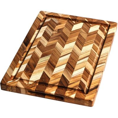 TeakHaus Teak Hackblock m. Saftrille, Schneidebrett, Braun TeakHaus Teak Hackblock m. Saftrille, Schneidebrett, Braun