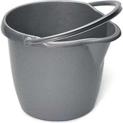 Nölle Kunststoff-Eimer 12 l, Reinigungsutensil, Silber Nölle Kunststoff-Eimer 12 l, Reinigungsutensil, Silber