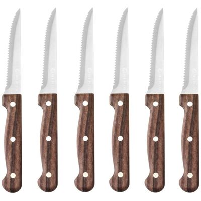 Hendi Steak-Messer - 6 Stk.,, Profi Line, Braun, 6 Stk., (L)210mm, Besteck, Braun Hendi Steak-Messer - 6 Stk.,, Profi Line, Braun, 6 Stk., (L)210mm, Besteck, Braun