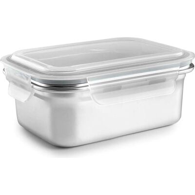 Ibili Lunchbox 669308 Silberfarben Edelstahl rechteckig 800 ml, Lunchbox, Silber Ibili Lunchbox 669308 Silberfarben Edelstahl rechteckig 800 ml, Lunchbox, Silber