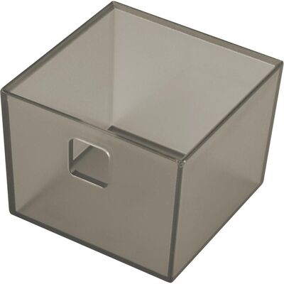 Ninka Banio Behälter 1-fach für Schubladeneinsatz, graphit transluzent 84x84mm, Besteckkasten, Transparent, Grau Ninka Banio Behälter 1-fach für Schubladeneinsatz, graphit transluzent 84x84mm, Besteckkasten, Transparent, Grau