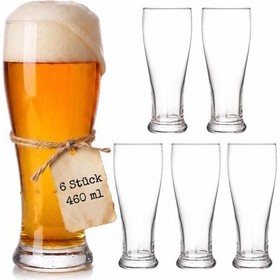 Relaxdays, Biergläser, 6x Bierglas (0.46 l, 6x) Relaxdays, Biergläser, 6x Bierglas (0.46 l, 6x)