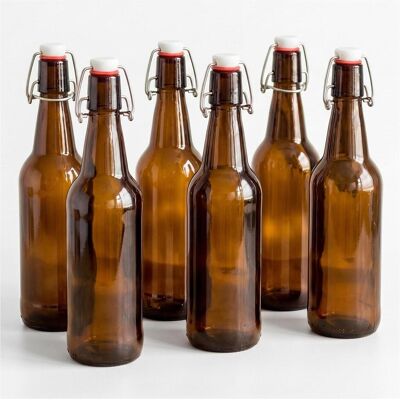 Relaxdays 6x Flasche, Einmachgläser, Transparent, Braun Relaxdays 6x Flasche, Einmachgläser, Transparent, Braun