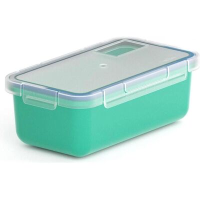 Valira Lebensmittelbehälter 6090/97 Luftdicht Thermoplastischer PBT rechteckig 750 ml, Vorratsbehälter, Türkis Valira Lebensmittelbehälter 6090/97 Luftdicht Thermoplastischer PBT rechteckig 750 ml, Vorratsbehälter, Türkis