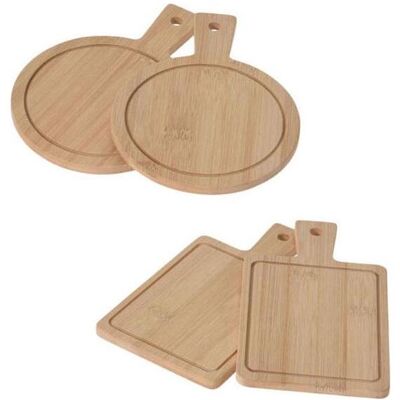 Servierbrett Bambus, 2er-Set, Schneidebrett, Braun Servierbrett Bambus, 2er-Set, Schneidebrett, Braun