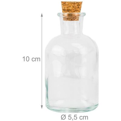 Relaxdays 8x Glasflaschen-Set, Einmachgläser, Transparent, Braun Relaxdays 8x Glasflaschen-Set, Einmachgläser, Transparent, Braun