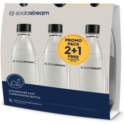 SodaStream Fuse TrioPack 1L, Wassersprudler Zubehör, Transparent, Schwarz SodaStream Fuse TrioPack 1L, Wassersprudler Zubehör, Transparent, Schwarz