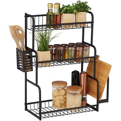 Relaxdays Küchenregal, Küchen Organizer, Schwarz Relaxdays Küchenregal, Küchen Organizer, Schwarz