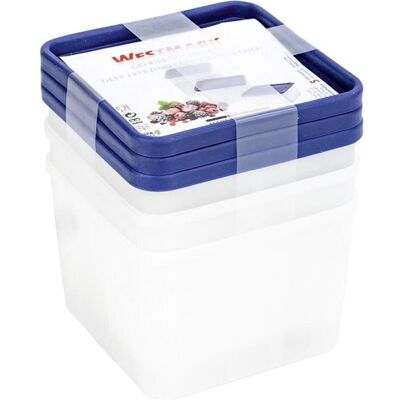 Westmark Gefrierdose 'Trio' 3er Pack, Vorratsbehälter, Silber, Blau Westmark Gefrierdose 'Trio' 3er Pack, Vorratsbehälter, Silber, Blau