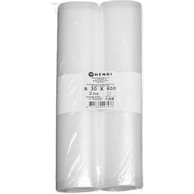 Hendi Geprägte Vakuumbeutelrolle für die Aufbewahrung von Lebensmitteln,, 2 Stk., 6000x200mm, Lebensmittelverpackung Hendi Geprägte Vakuumbeutelrolle für die Aufbewahrung von Lebensmitteln,, 2 Stk., 6000x200mm, Lebensmittelverpackung