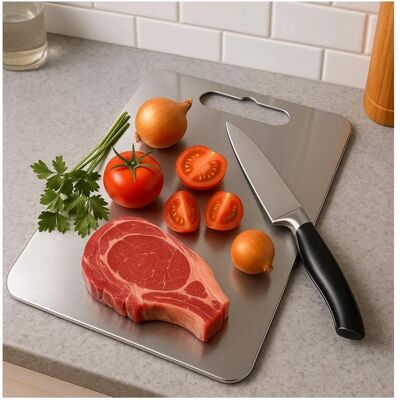 Hermia Steel Healthy Cutting Board, Schneidebrett, Silber Hermia Steel Healthy Cutting Board, Schneidebrett, Silber