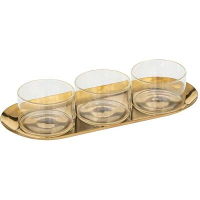 Secret de Gourmet Szklane miseczki na przekąski na talerzyku AUTOMNE, Cocktailgläser, Mehrfarbig Secret de Gourmet Szklane miseczki na przekąski na talerzyku AUTOMNE, Cocktailgläser, Mehrfarbig