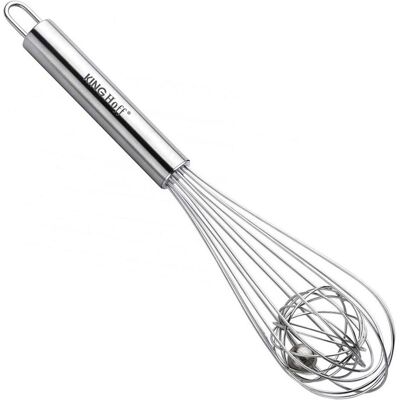 Kinghoff Kugel-Schneebesen, Edelstahl, 6 x 26 cm, Schwingbesen, Silber Kinghoff Kugel-Schneebesen, Edelstahl, 6 x 26 cm, Schwingbesen, Silber