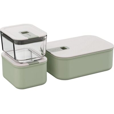 BergHoff Lunchbox Lunch/Vorratsbehälter Leo 3-tlg., Lunchbox, Grün, Weiss, Transparent BergHoff Lunchbox Lunch/Vorratsbehälter Leo 3-tlg., Lunchbox, Grün, Weiss, Transparent