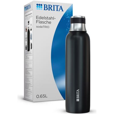 Brita sodaTRIO Edelstahlflasche, Wassersprudler Zubehör, Schwarz Brita sodaTRIO Edelstahlflasche, Wassersprudler Zubehör, Schwarz
