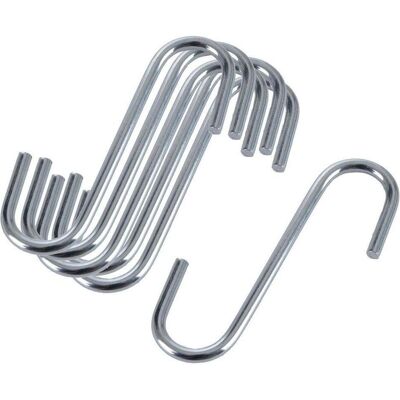 Orion Haczyki NA RELING / DO WĘDZARNI 6x4,5 cm 6 szt., Küchen Organizer, Silber Orion Haczyki NA RELING / DO WĘDZARNI 6x4,5 cm 6 szt., Küchen Organizer, Silber
