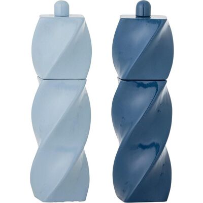 Bloomingville - Riley Salt & Pepper Mill - Blue - Rubberwood, Pfeffermühle + Salzmühle, Blau Bloomingville - Riley Salt & Pepper Mill - Blue - Rubberwood, Pfeffermühle + Salzmühle, Blau