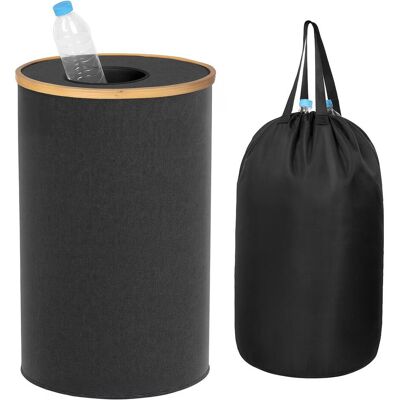 Relaxdays Pfandflaschen-Sammelbehälter, Vorratsbehälter, Schwarz Relaxdays Pfandflaschen-Sammelbehälter, Vorratsbehälter, Schwarz