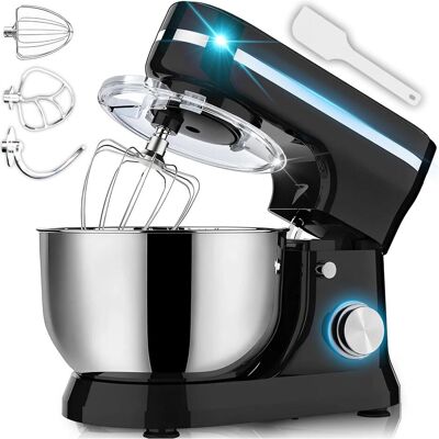 Retoo 3-in-1 Küchenmaschine mit Schneebesen, Rühr- & Knethaken & Spritzschutz, Küchenmaschine, Schwarz Retoo 3-in-1 Küchenmaschine mit Schneebesen, Rühr- & Knethaken & Spritzschutz, Küchenmaschine, Schwarz