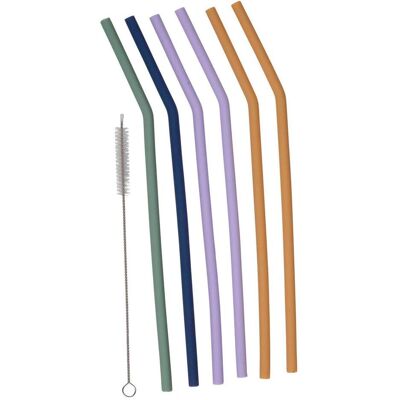 alpina Straws Silicone 7pcs incl. Bru, Strohhalm, Orange, Blau, Grün, Mehrfarbig, Violett alpina Straws Silicone 7pcs incl. Bru, Strohhalm, Orange, Blau, Grün, Mehrfarbig, Violett