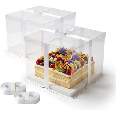 Relaxdays 2x Tortenbox, Kuchentransportbox, Transparent Relaxdays 2x Tortenbox, Kuchentransportbox, Transparent