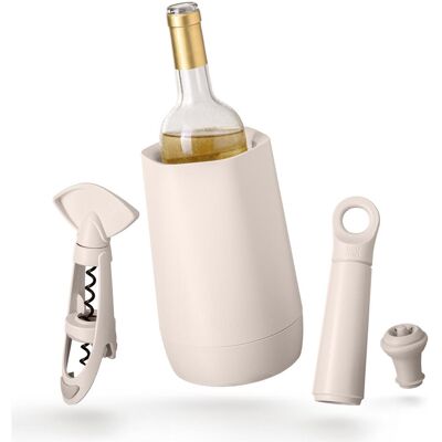 Vacu Vin Wine Set Host Sable 4 pces, Flaschenkühler, Beige Vacu Vin Wine Set Host Sable 4 pces, Flaschenkühler, Beige