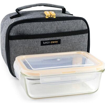 Ibili Lunchbox + Tasche grau 21 x 13 cm Praktische Aufbewahrung für Essen unterwegs, Lunchbox, Grau Ibili Lunchbox + Tasche grau 21 x 13 cm Praktische Aufbewahrung für Essen unterwegs, Lunchbox, Grau