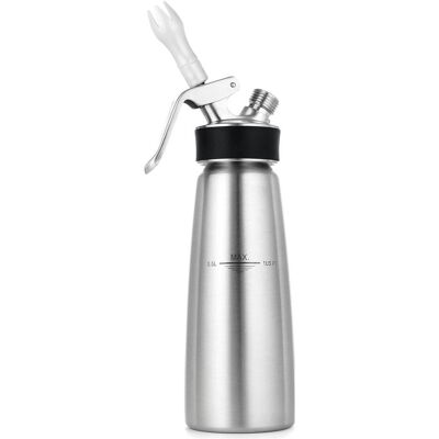 ISI Desert Whip Flasche edelstahl Gebürstet-Kopf SCHWARZ 0,5 Liter, Rahmbläser, Schwarz ISI Desert Whip Flasche edelstahl Gebürstet-Kopf SCHWARZ 0,5 Liter, Rahmbläser, Schwarz