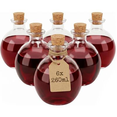 Relaxdays 6x Glasflaschen-Set, Einmachgläser, Braun, Transparent Relaxdays 6x Glasflaschen-Set, Einmachgläser, Braun, Transparent
