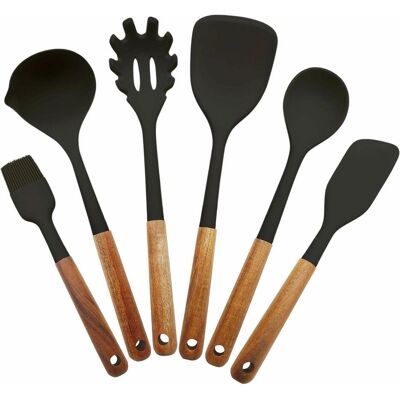 Sobczyk 6 Kitchen Tools - Silicone+Wood, Kochbesteck, Braun Sobczyk 6 Kitchen Tools - Silicone+Wood, Kochbesteck, Braun