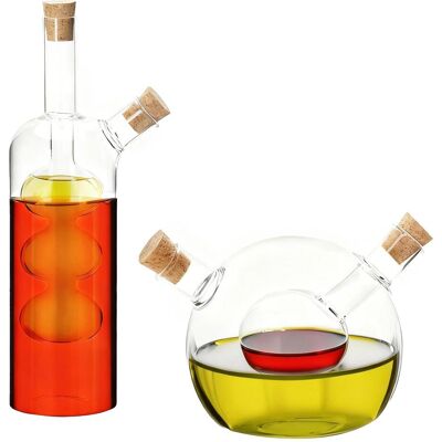 Relaxdays, Ölspender + Essigspender, 2x Essig-Öl-Flaschen (220 ml) Relaxdays, Ölspender + Essigspender, 2x Essig-Öl-Flaschen (220 ml)