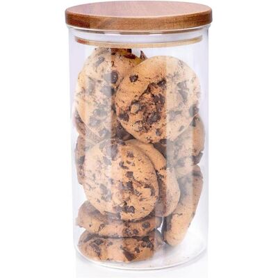 Northix Glasgefäß mit Holzdeckel - 950 ml - Aufbewahrung Northix Glasgefäß mit Holzdeckel - 950 ml - Aufbewahrung
