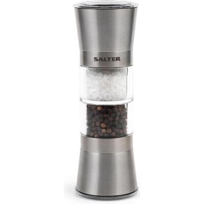 Salter BW12957FEU7 Duo Salt and Pepper Mill, Pfeffermühle + Salzmühle, Silber Salter BW12957FEU7 Duo Salt and Pepper Mill, Pfeffermühle + Salzmühle, Silber