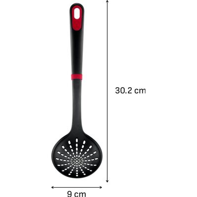 Tefal Ingenio+ Schaumlöffel, kratzfest, hitzebeständig bis 230 °C, spülmaschinenfest, Kochbesteck, Schwarz Tefal Ingenio+ Schaumlöffel, kratzfest, hitzebeständig bis 230 °C, spülmaschinenfest, Kochbesteck, Schwarz