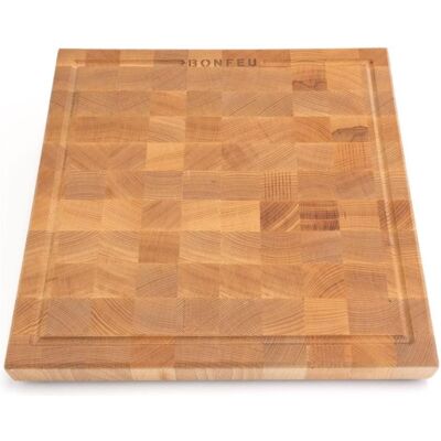 Bonfeu BonButcher Block Schneidebrett 40 x 40 x 5 cm, Schneidebrett, Beige Bonfeu BonButcher Block Schneidebrett 40 x 40 x 5 cm, Schneidebrett, Beige